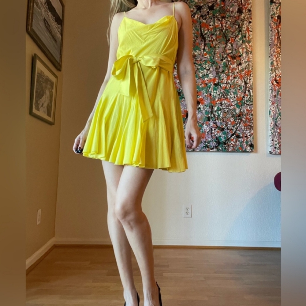 E_Alice + Olivia Yellow Cotton SundressI